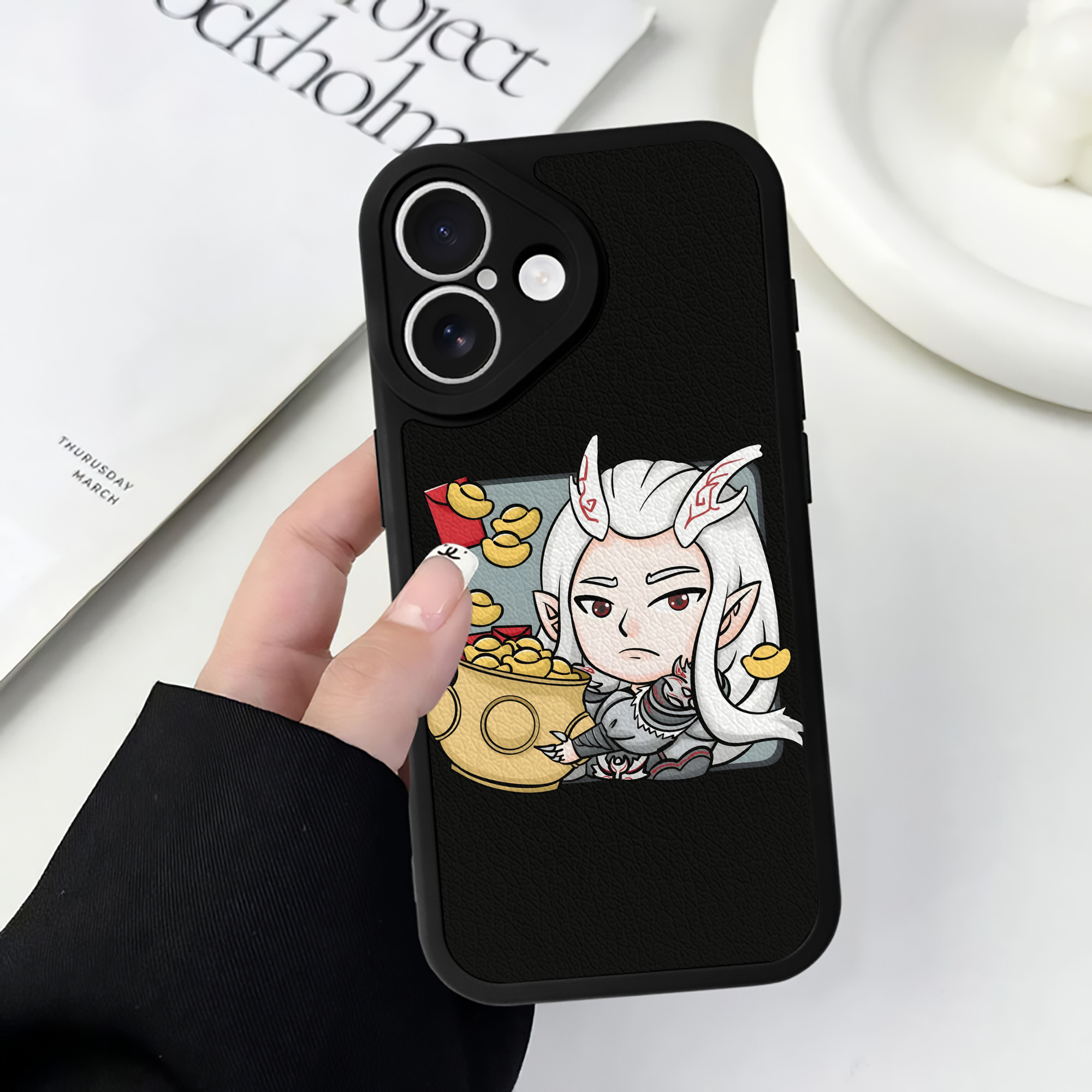 （画像用） Ne Zha 2 ナタ 魔童の大暴れ 【iPhone 16シリーズ対応】シリコンスマホケース（レザー調） 材質：シリコン